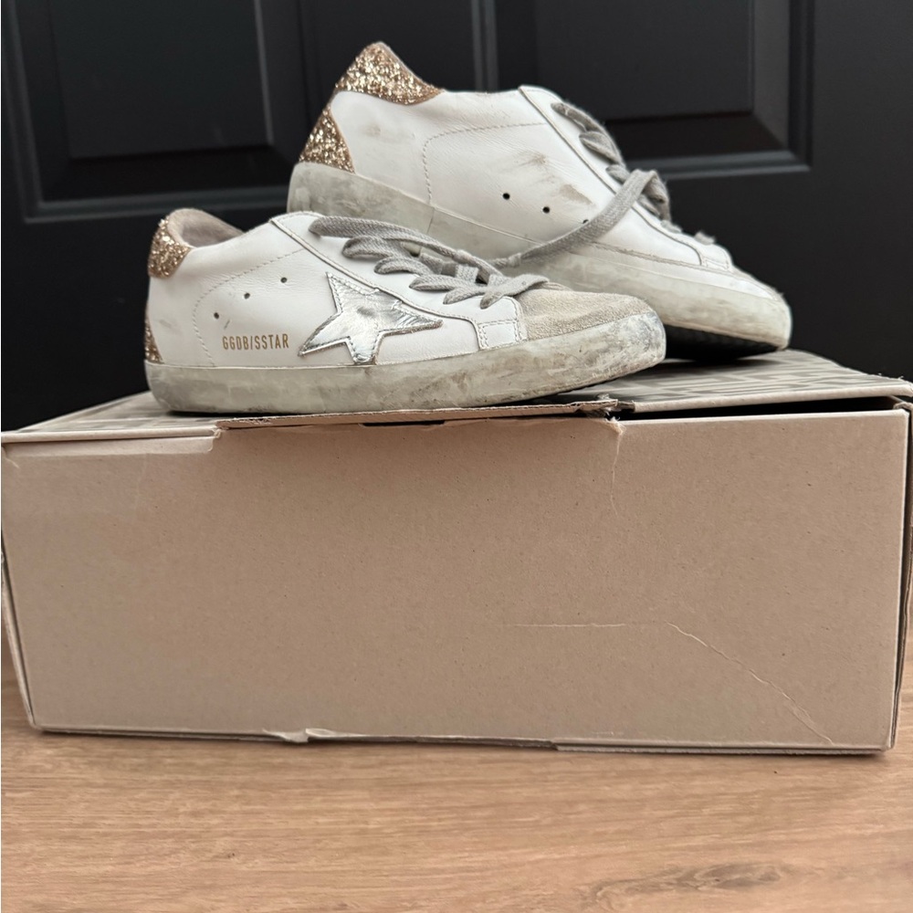 Golden Goose Superstar sneaker in white, ice, silver and gold